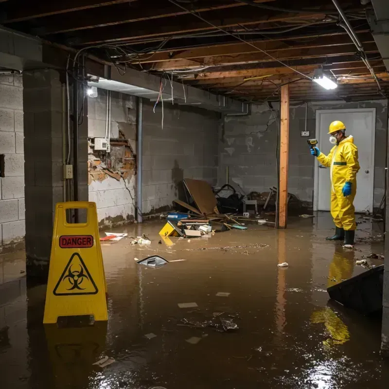 Flooded Basement Electrical Hazard in Excelsior Springs, MO Property