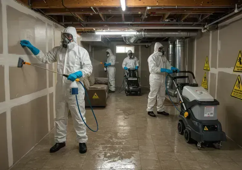 Basement Moisture Removal and Structural Drying process in Excelsior Springs, MO